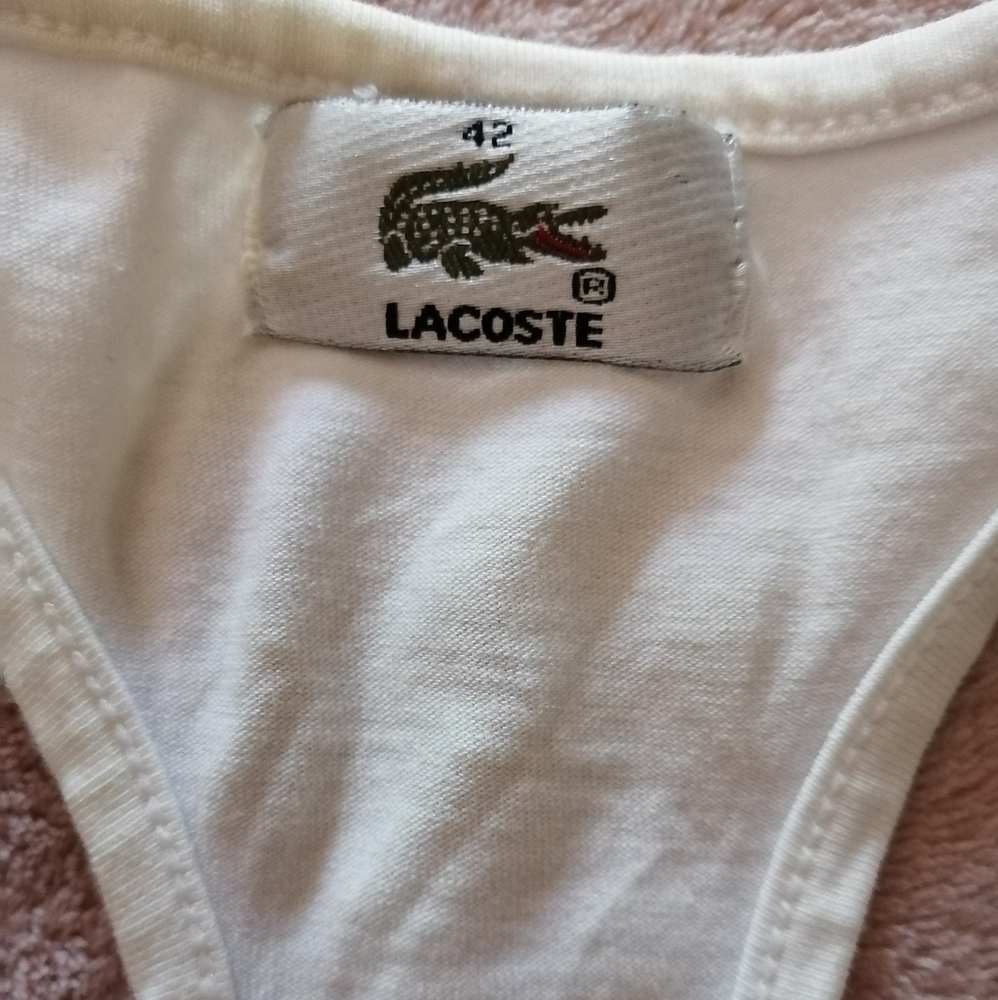 Lacoste white Tank Top Racer back Style sz… - Picture 5 of 11